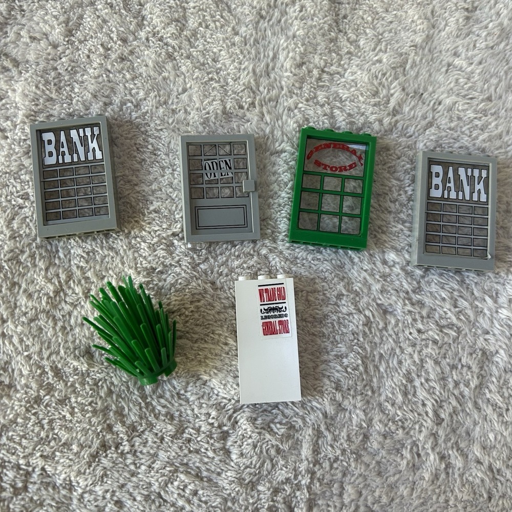 Vintage LEGO Western Sheriff General Store Door, Bank &White Sheriff Window Lot